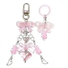 【2点セット】ビーズキーホルダー アンブレラマーカー y2k ピンク