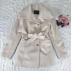 UNTITLED アンタイトル アンゴラ混 ショートコート M ベージュ