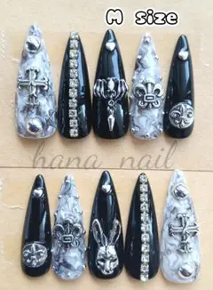 Y2K ♡ゴシック♡クロム♡ネイルチップ♡Mサイズ♡匿名発送