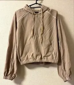 Heather ヘザー フロントジップパーカー ベージュ ハーフジップ トップスのサムネイル