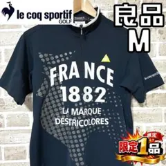 【早い者勝ち✨】ルコックゴルフ メンズ ハーフジップシャツ M ブラック 黒