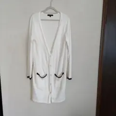 rienda ホワイト ロングカーディガン F