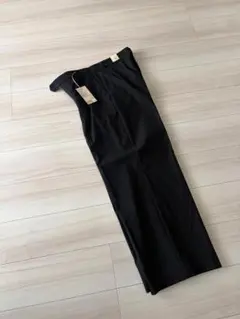 新品未使用 無印良品 婦人 ストレッチ起毛 タックワイドパンツ 黒 XL