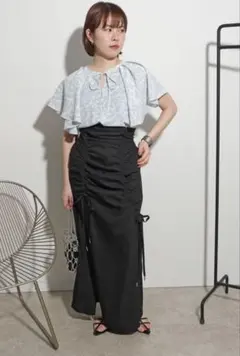 アシメデザインギャザーSK Palm Riche