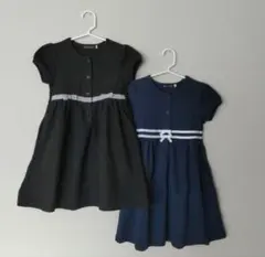bebe半袖ワンピース 2点セット 黒と紺