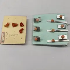 珊瑚　カフリンクス＆ネクタイピンセット