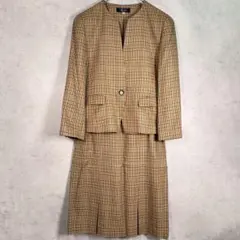 バブル期 スーツ セットアップ 昭和レトロ チェック プリーツ ビンテージ