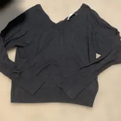 ZARA 黒 Vネック 長袖ニット M