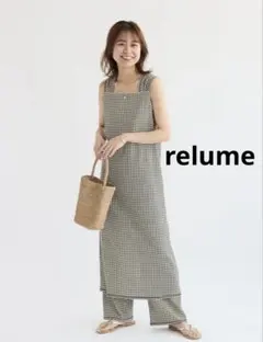 【relume】ストレッチクレープスクエアネックワンピース