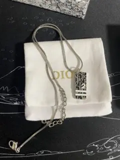 Dior シルバー ロゴプレート ネックレス