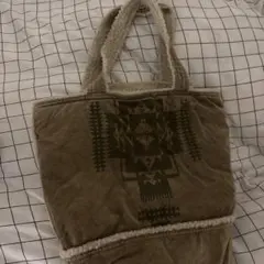 エスニック柄 トートバッグ ベージュ