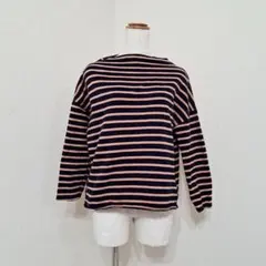 センスオブプレイス オーガニックコットンロンT ボーダー ドロップショルダー