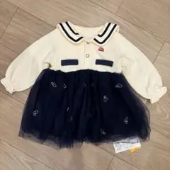 未使用　ベビー服 女の子 ワンピース スカート　ニット　長袖　サイズ80