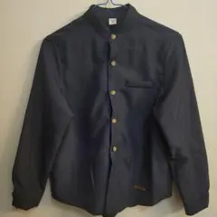 ネイビー 長袖シャツ ボタン付き