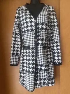 ワンピース 千鳥柄 白黒