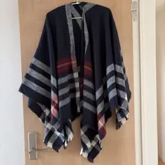 COMME CA ISM チェック柄ストール、ポンチョ