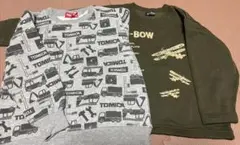 トミカ柄トレーナーと飛行機柄トレーナーセット 110cm 2枚