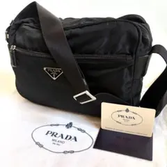 保存袋付き＊プラダ ショルダーバッグ 三角ロゴ シルバー金具 ナイロン 黒のサムネイル