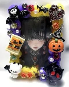 トレカデコハロウィン　ホイップデコ　硬質ケースデコ　紫と黄色