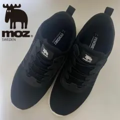 moz モズ 撥水スニーカー ブラック　LL 靴　25 25.5