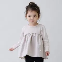 90 プティマイン パールドットドッキング長T ペプラム 可愛い