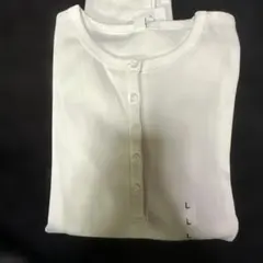UNIQLO リブヘンリーネックT 長袖 L 01 Off White