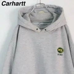 【企業ロゴ】カーハート／パーカー　刺繍ロゴ　建設会社　メキシコ製　XL　厚手