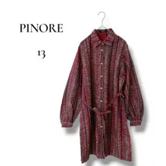 PINORE シャツワンピース 13 XL 総柄 ベルト付き レディース 日本製のサムネイル