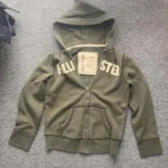 Hollister フルジップパーカー S オリーブグリーン