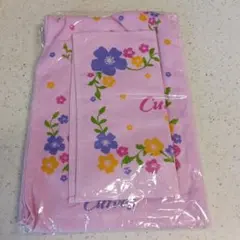 【新品】curves 花柄ピンクガーゼタオルセット