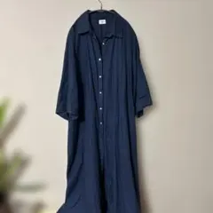 URBAN RESEARCH DOORS ロングシャツワンピース　麻100