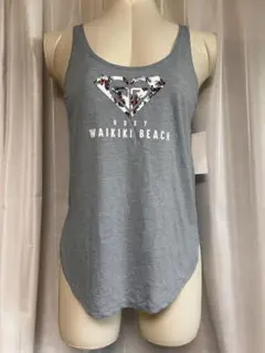 最終お値下げ！新品未使用ROXY ハート型プリント タンクトップ グレーMサイズ