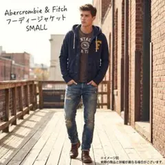 Abercrombie&Fitch ネイビー フード付きパーカー F刺繍 S