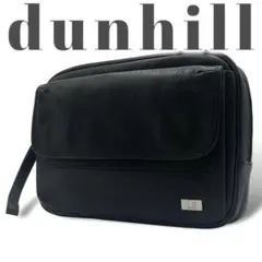 dunhill ロゴプレート クラッチバッグ ビジネス ブラック レザー