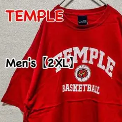 HB88【US輸入】TEMPLE　半袖Ｔシャツ【メンズ2XL】firebrick