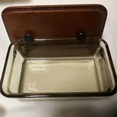 リブジョイ⭐︎木製蓋付き ガラスバターケース 昭和レトロ - メルカリ