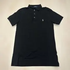 【美品】PoloRalphLauren ブラックポロシャツ XS スリムフィット
