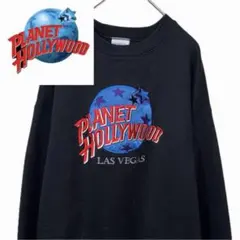 90s USA製 PLANET HOLLYWOOD 刺繍ロゴ スウェット XL