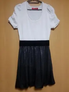 バイカラー　上品　ワンピース