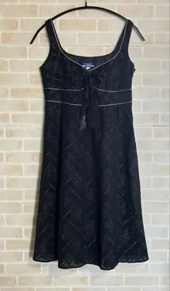 バーバリー ブルーレーベル ワンピース ノースリーブ リボン ラメ サイズ36