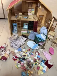 初期 シルバニア 赤い屋根の大きなお家 セット まとめ売り