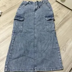 GU デニムカーゴポケットロングスカート