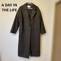 A DAY IN THE LIFE チェスターコート Mサイズ　ブラウン　千鳥柄
