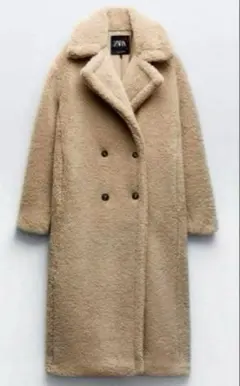 ZARA エクストラロング フェイクボア　テディベアコート ベージュ　M 美品 2025年最新】zara フェイクボアコートの人気アイテム - メルカリ