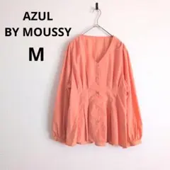 アズールバイマウジー▶ブラウス オレンジ Vネック ペプラム 長袖 Mのサムネイル