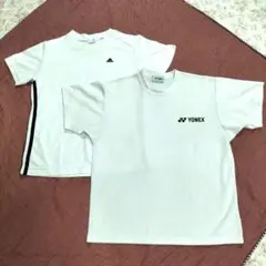 YONEX＆adidas ☆ホワイトTシャツ☆2枚セット レディースМサイズ相当