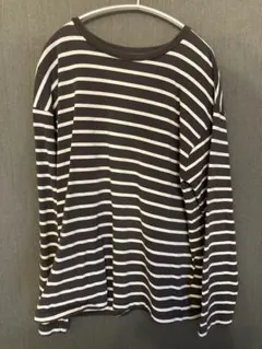 BY コットン ボーダー フォルム Tシャツ