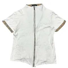 BURBERRY LONDONノバチェックフルジップポロシャツバーバリー 半袖