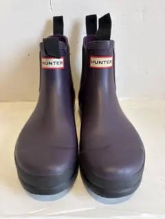 【美品】HUNTER ハンター レインブーツ チェルシー 紫 UK7 26cm