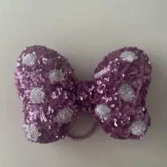 東京ディズニーリゾート ミニーちゃん ヘアゴム大 スパンコール リボン ピンク